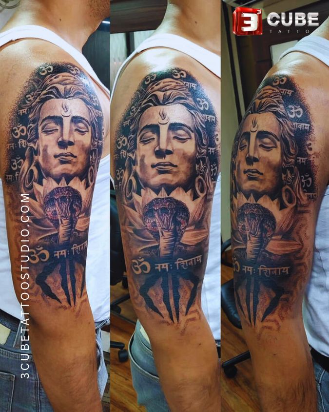 Authentic and detailed Shiva tattoos for men, brought to life by Kolkata’s top tattoo artists.