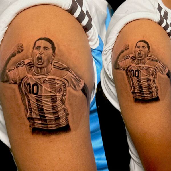 Messi portrait tattoo design in kolkata